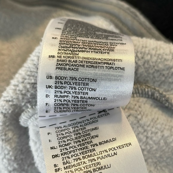 Adidas Grey Black White Long Sleeve Hoodie Front Pocket Women’s Size Medium - Picture 7 of 7